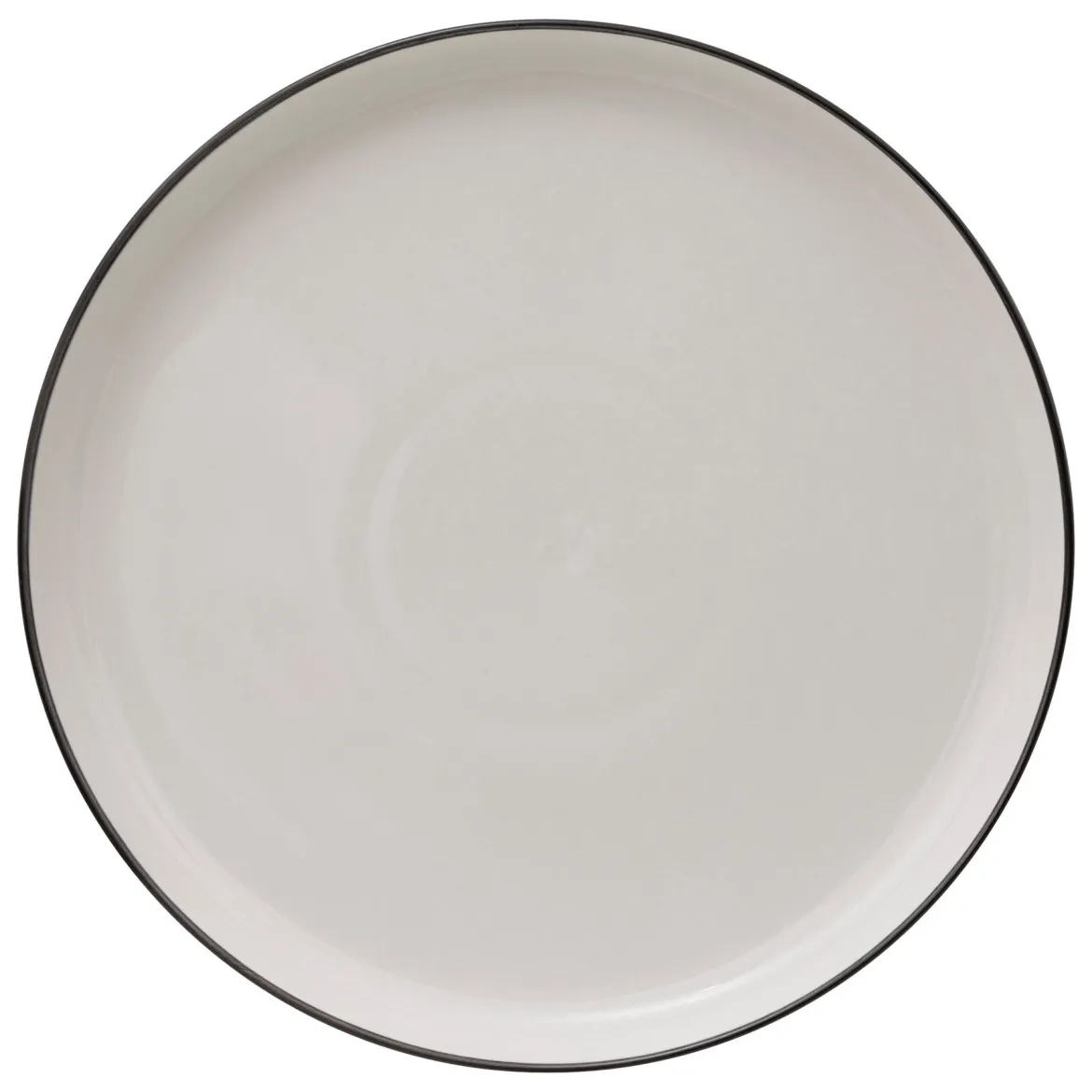 Talerze obiadowe porcelanowe ALIX, czarna obwódka, 6 sztuk x Ø 27 cm
