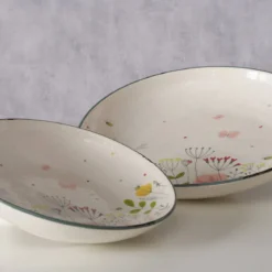 Talerze w kwiaty polne FLORINA, ceramiczne, 2 sztuki