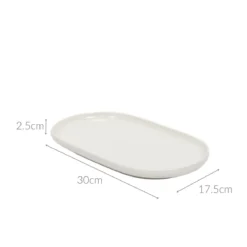 Talerz na ciasto porcelanowy NORA, 30 x 18 cm