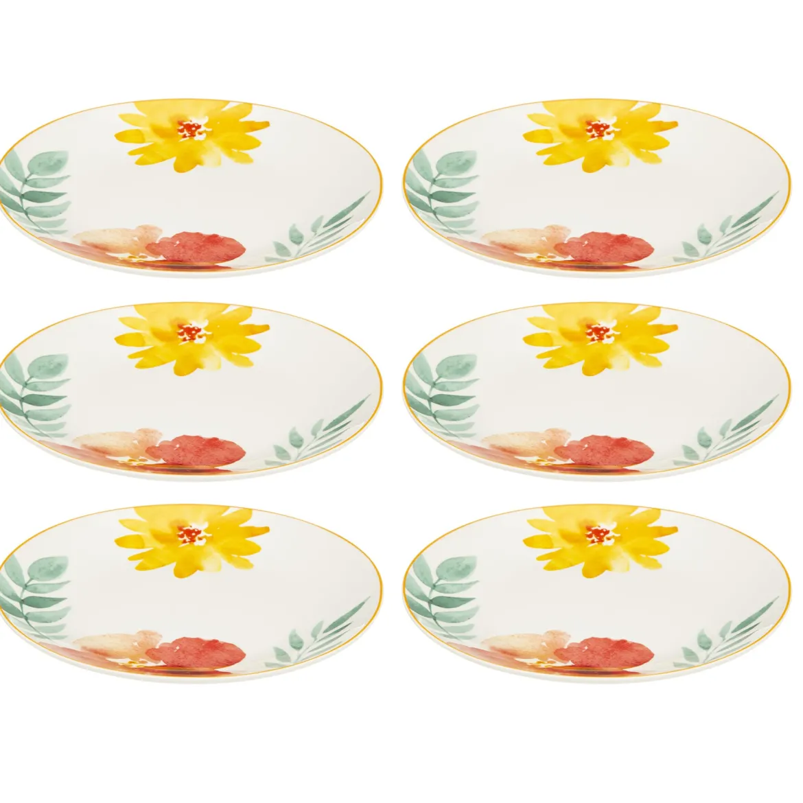 Talerzyki deserowe MARGAUX, porcelanowe, 6 sztuk x Ø19 cm