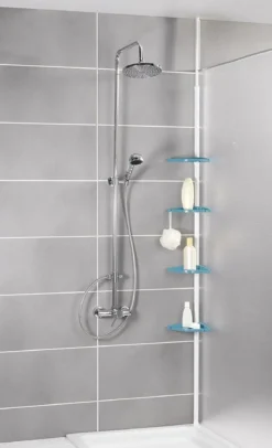 Teleskopowa półka łazienkowa, narożna - 4 poziomy, WENKO