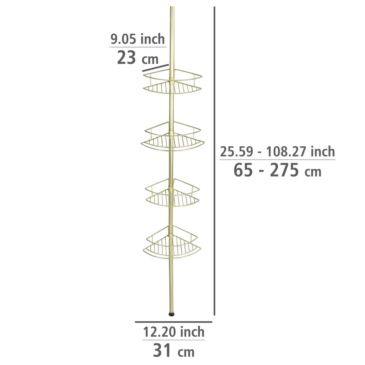 Teleskopowa półka pod prysznic DOLCEDO, 4 poziomy, WENKO