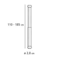 Teleskopowy drążek prysznicowy LUZ, Ø 2,8 cm, 110-185 cm, WENKO
