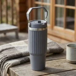 Termos stalowy z uchwytem VARMÖ, 900 ml