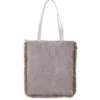 Torba na zakupy obszyta futerkiem, SHOPPING BAG, 38 x 40 cm