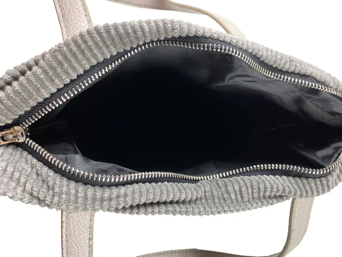 Torba na zakupy obszyta futerkiem, SHOPPING BAG, 38 x 40 cm