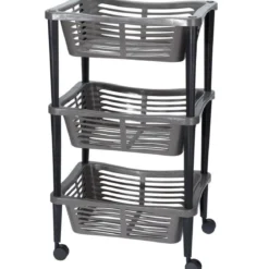 Uniwersalny wózek na kółkach TROLLEY do łazienki, regał, szafka - 3 poziomy