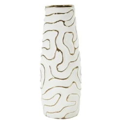 Wazon ceramiczny LIA, biały, Ø 14,5x39,5 cm