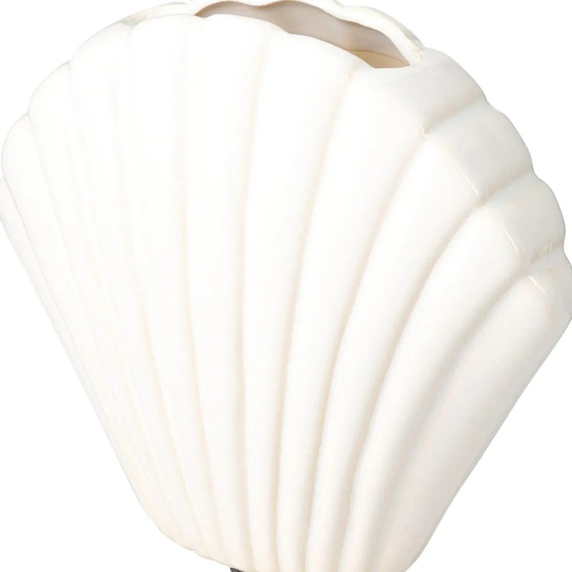 Wazon ceramiczny w kształcie muszli, kamionka, biały, 17 x 7,5 x 16,5 cm