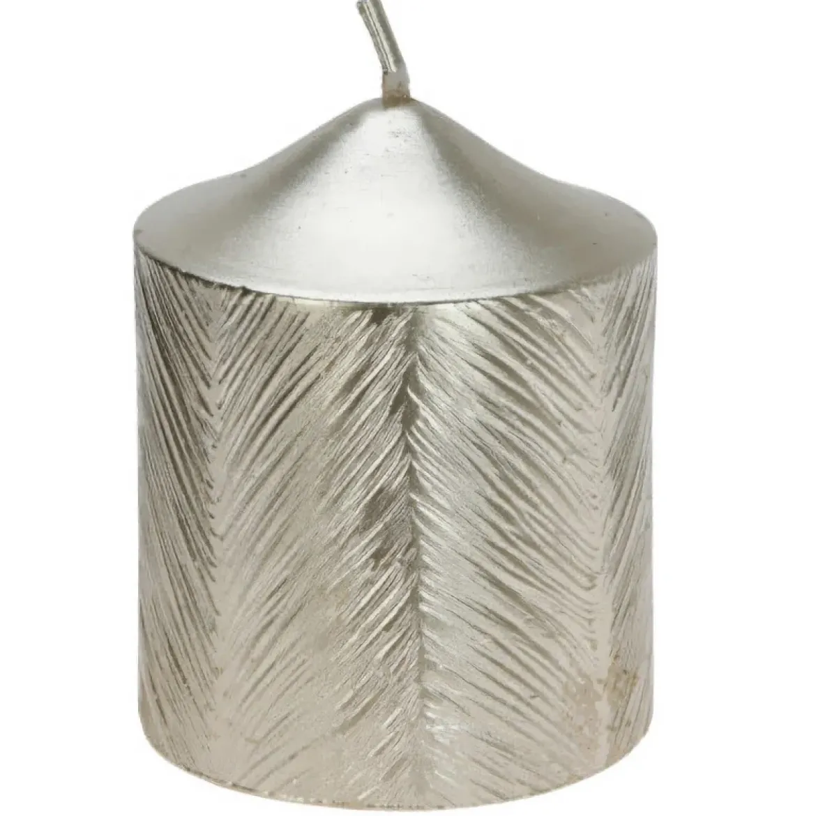 Świeca ozdobna z metalicznym wzorem, 5 x 6 cm