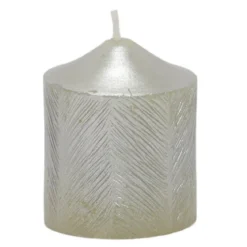 Świeca ozdobna z metalicznym wzorem, 5 x 6 cm