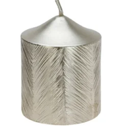 Świeca ozdobna z metalicznym wzorem, 5 x 6 cm
