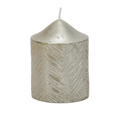 Świeca ozdobna z metalicznym wzorem, 7 x 10 cm