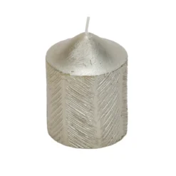 Świeca ozdobna z metalicznym wzorem, 7 x 10 cm