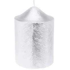 Świeca ozdobna z metalicznym wzorem, 7 x 10 cm