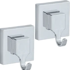 Wieszaki na przyssawki QUADRO, Vacuum-Loc, 2 sztuki w komplecie, WENKO
