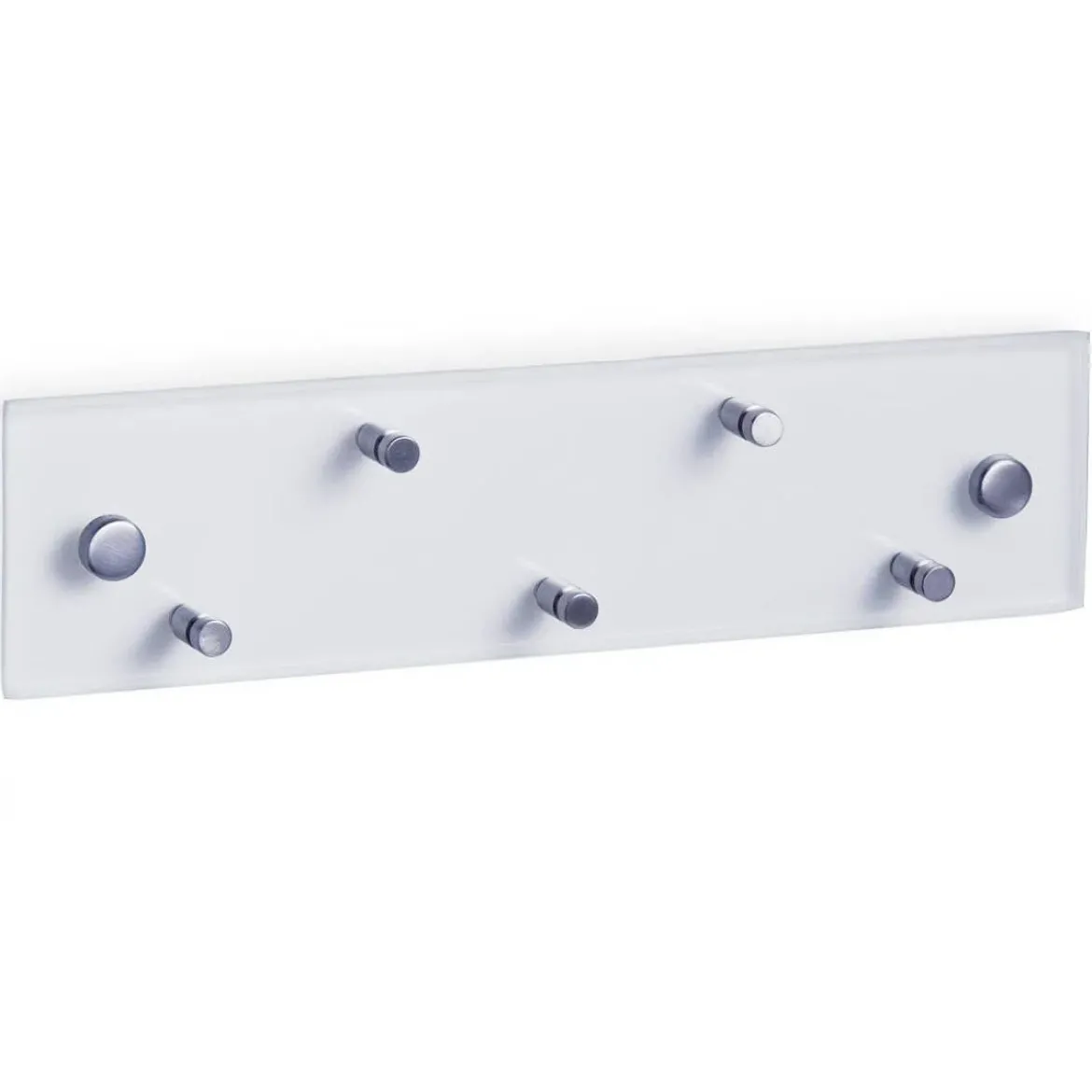 Wieszak na klucze 30x8 cm + 5 haczyków, szkło, stal nierdzewna, ZELLER