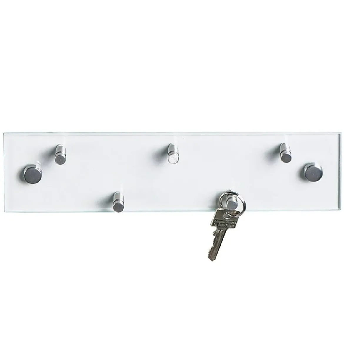 Wieszak na klucze 30x8 cm + 5 haczyków, szkło, stal nierdzewna, ZELLER