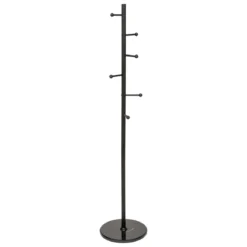 Wieszak na płaszcze BLACKMARBLE z 6 metalowymi uchwytami, 173 cm
