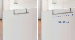 Wieszak na ręczniki regulowany, uchwyt do zawieszenia na drzwi szafki i szuflady, 36-60 cm, WENKO