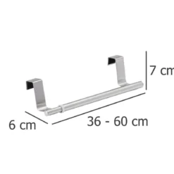Wieszak na ręczniki regulowany, uchwyt do zawieszenia na drzwi szafki i szuflady, 36-60 cm, WENKO
