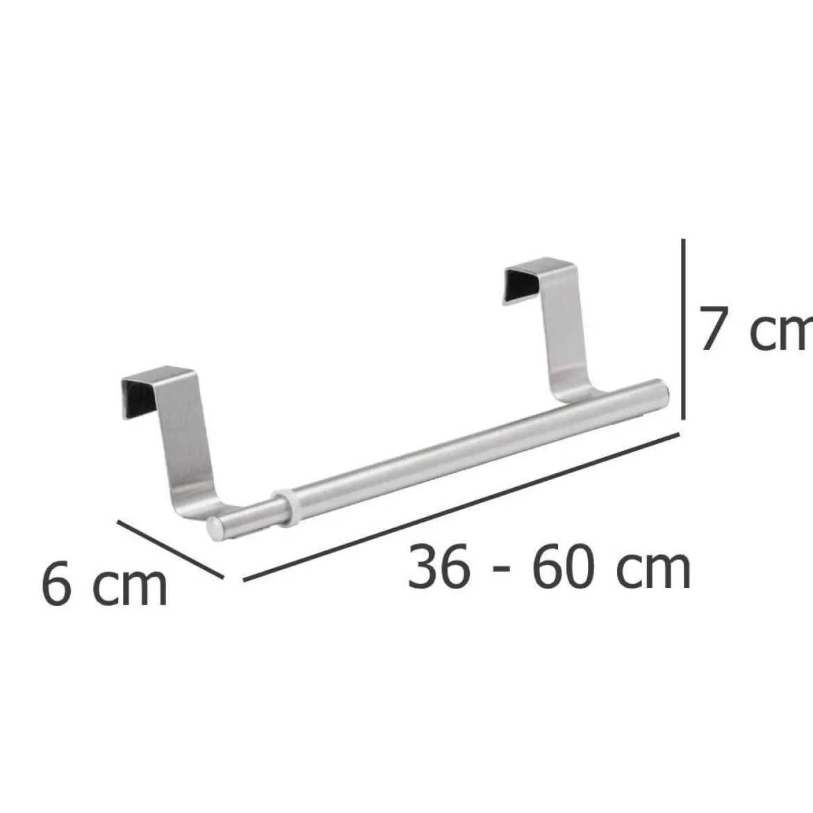 Wieszak na ręczniki regulowany, uchwyt do zawieszenia na drzwi szafki i szuflady, 36-60 cm, WENKO