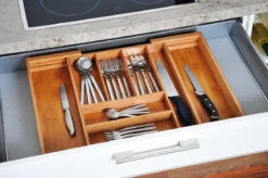 Wkład na sztućce regulowany, 35-58 cm, bambusowy, KESPER