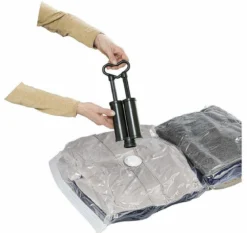 Worki próżniowe do przechowywania, zestaw plastikowych toreb + pompka - 40 x 60 cm (3 szt.), 50 x 70 cm (2 szt.), WENKO