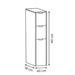 Wąska szafka modułowa LOA, 3 szuflady, 80 cm