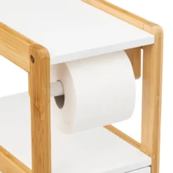 Wąska szafka na papier toaletowy NATUREO, bambusowy stelaż