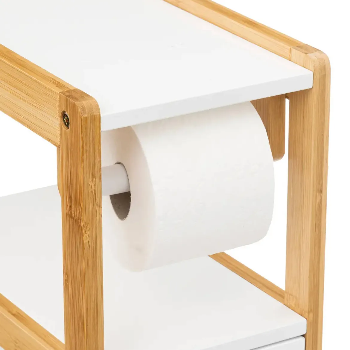 Wąska szafka na papier toaletowy NATUREO, bambusowy stelaż