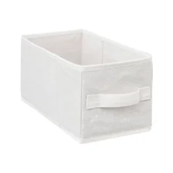 Wąski regał bambusowy TIDY z 4 materiałowymi koszami, wys. 78,5 cm