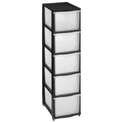 Wysoki regał plastikowy z szufladami PLAS, wys. 102,4 cm