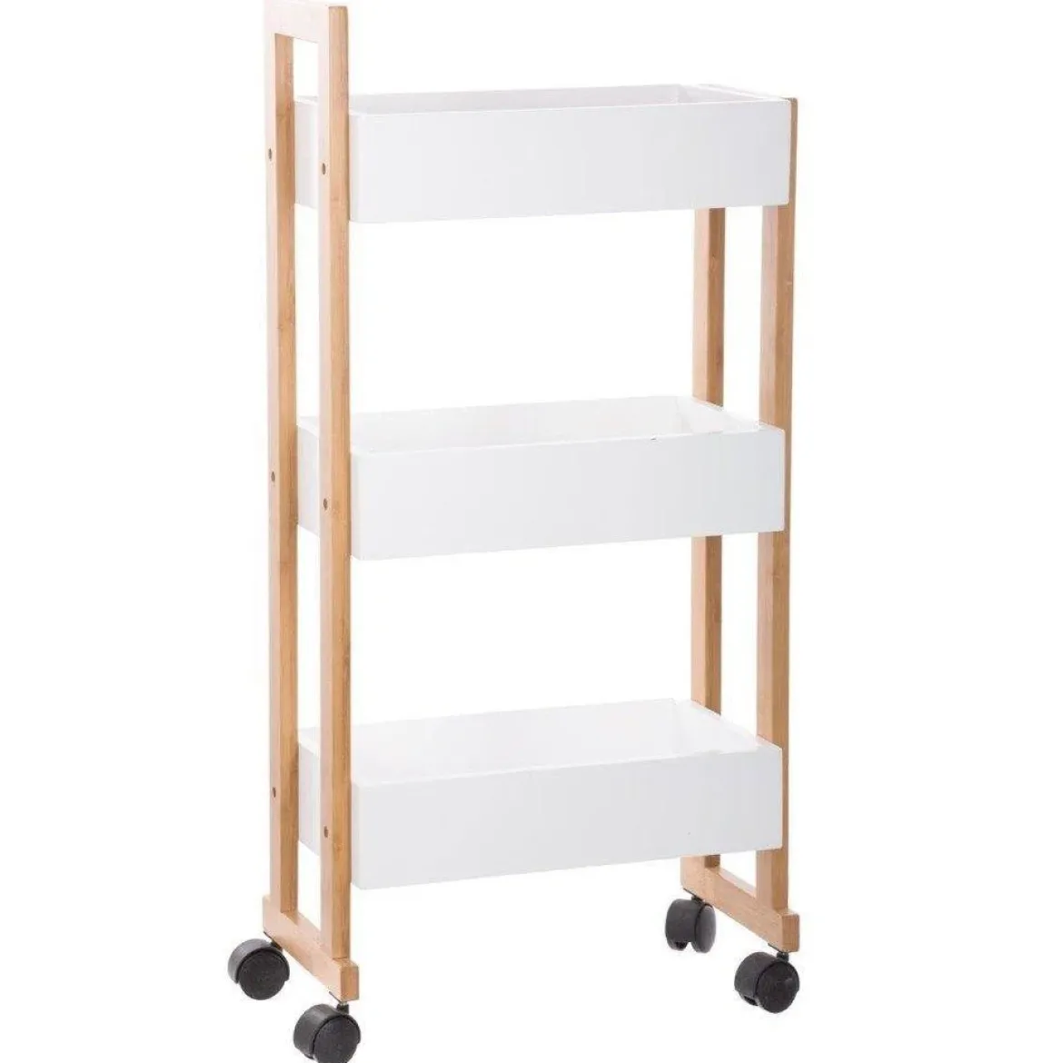 Wózek łazienkowy BAMBOO, szafka bambusowa - 3 poziomy