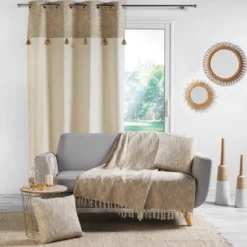 Zasłona boho SULTANCURTAIN, na przelotkach, z frędzlami, 140 x 240 cm