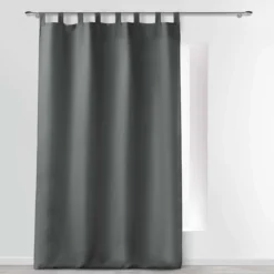 Zasłona na szelkach ESSENTIEL, 140 x 260 cm, szara