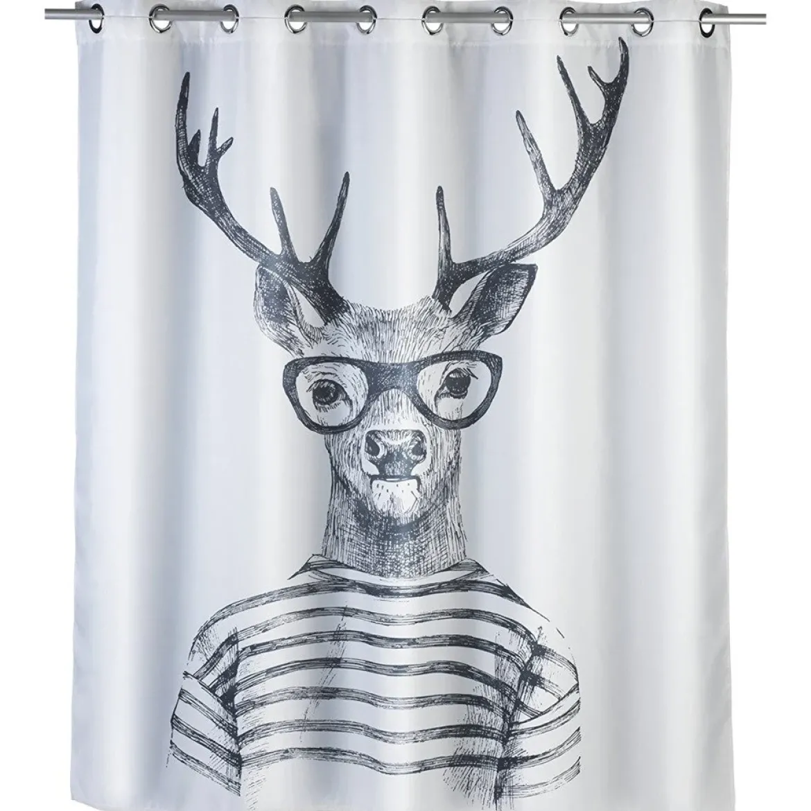Zasłona prysznicowa Mr Deer, tekstylna, 180x200 cm, WENKO