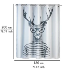 Zasłona prysznicowa Mr Deer, tekstylna, 180x200 cm, WENKO