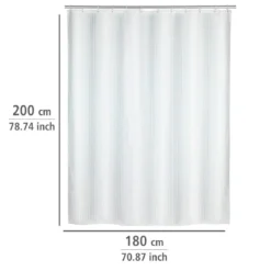Zasłona prysznicowa z poliestru, wodoodporna kurtyna PALAIS + 12 pierścieni mocujących - 200 x 180 cm, WENKO