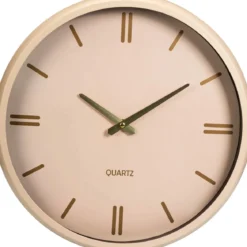 Zegar ścienny EPOCH w kolorze kremowym z metalowym akcentem, 38 cm