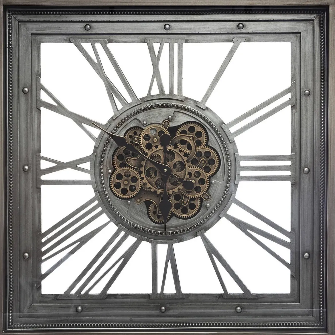 Zegar ścienny MECA, metalowy, 80 x 80 cm