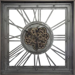 Zegar ścienny MECA, metalowy, 80 x 80 cm
