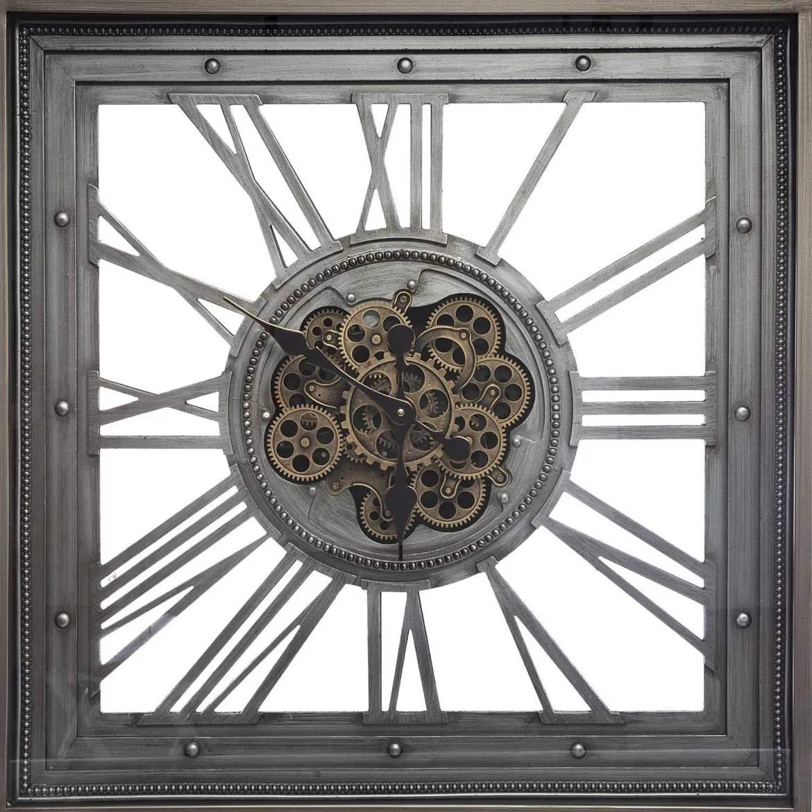 Zegar ścienny MECA, metalowy, 80 x 80 cm