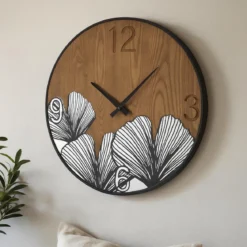 Zegar ścienny WOOD, brązowy, Ø 60 cm