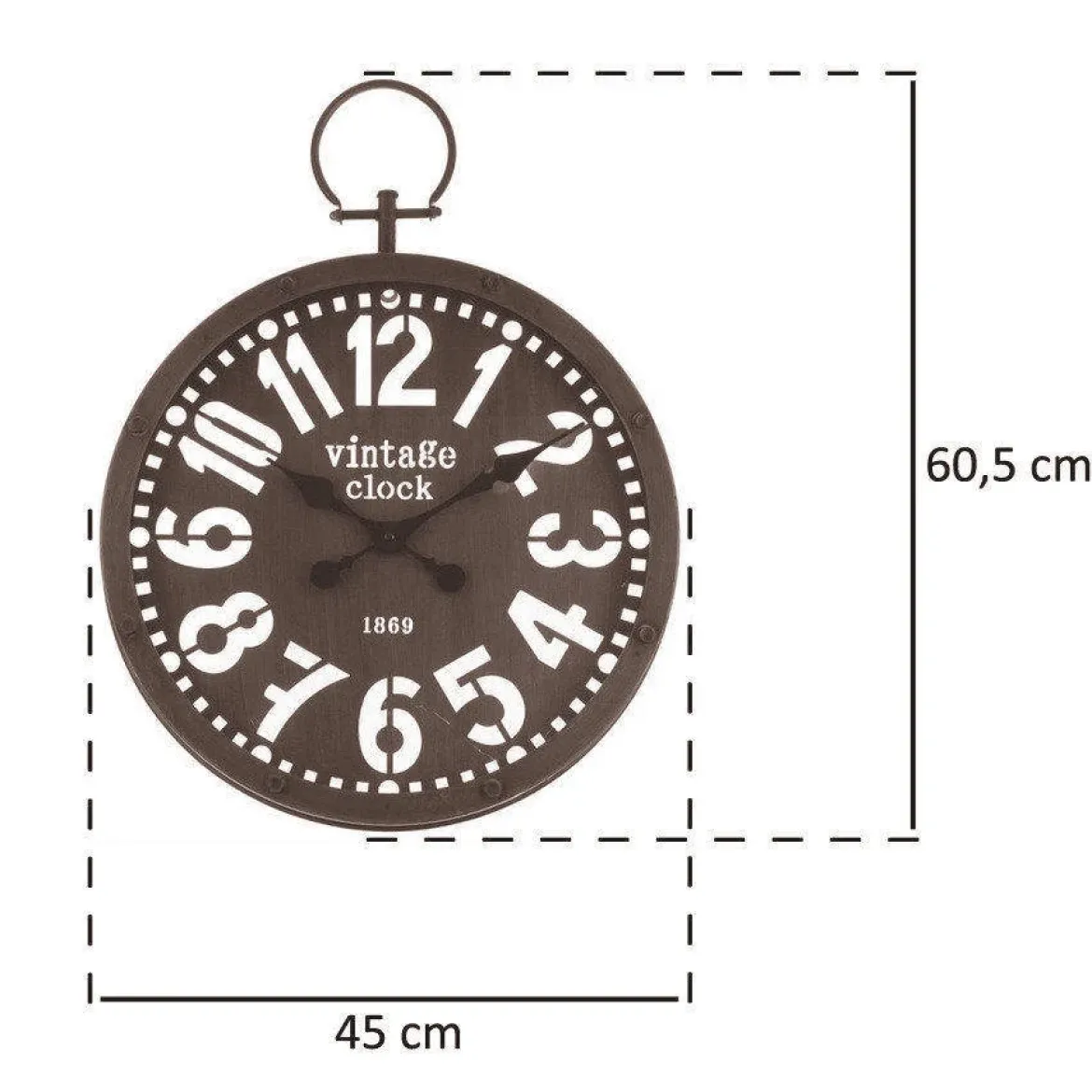 Zegar ścienny wskazówkowy VINTAGE, Ø 45 cm