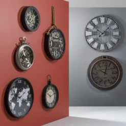 Zegar ścienny z widocznym mechanizmem, Ø 37 cm