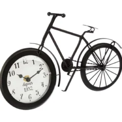 Zegar stołowy metalowy, motyw roweru, 29 cm