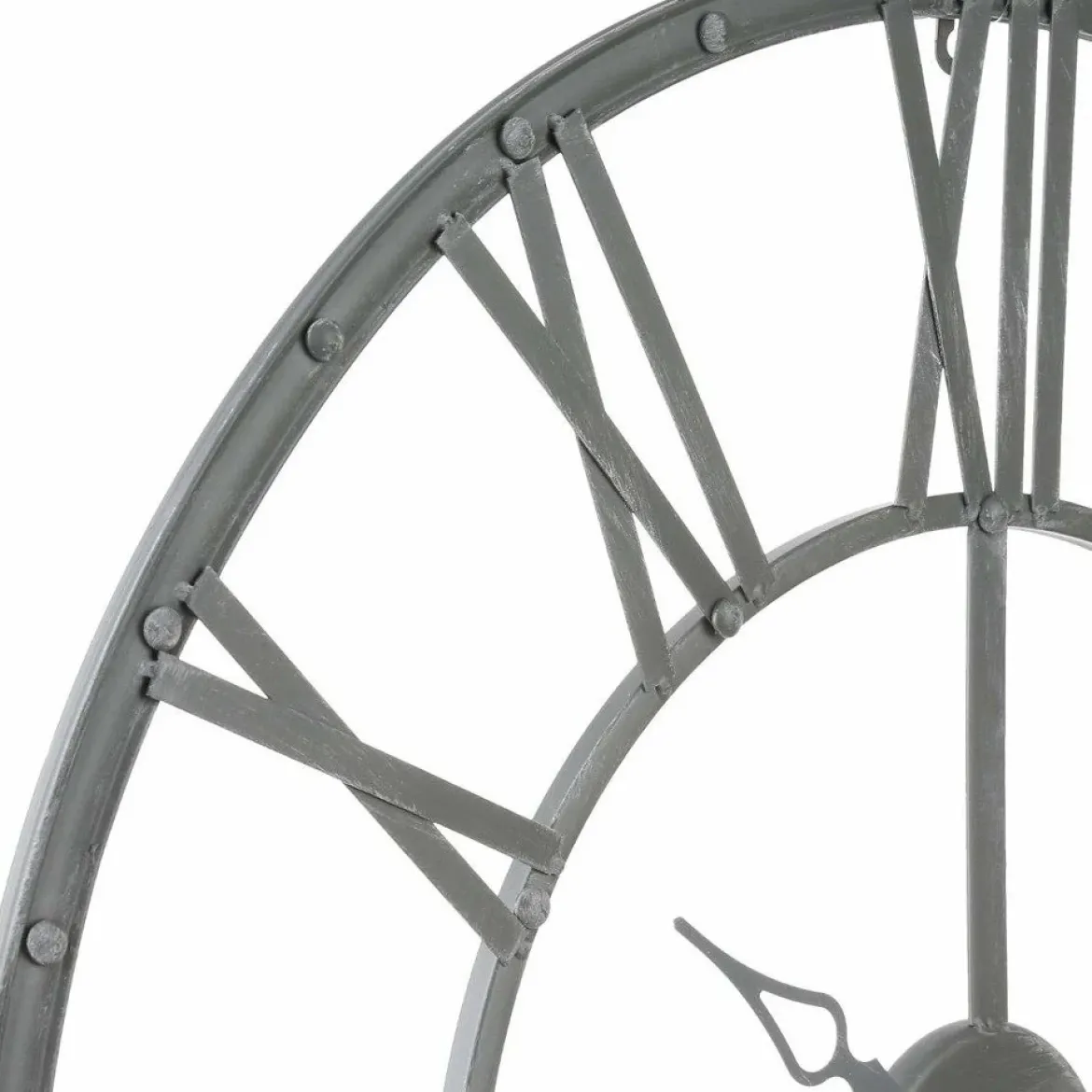 Zegar wiszący z metalu, tarcza z dużymi elementami w stylu vintage