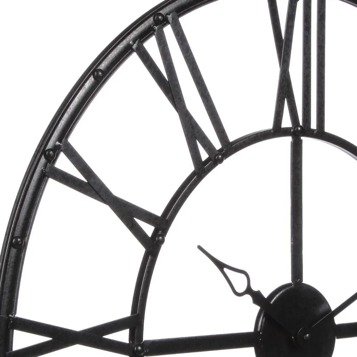 Zegar wiszący z metalu, tarcza z dużymi elementami w stylu vintage