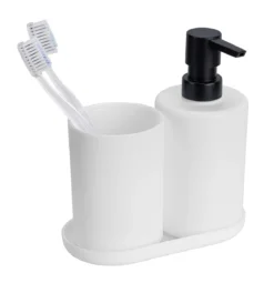 Zestaw łazienkowy, dozownik i kubek na szczoteczki, FANO, 350 ml